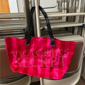 Victoria's Secret Striped Pink Tote